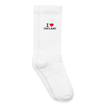 J’adore l’Irlande - un design avec un cœur rouge - Chaussettes de tennis bio enfant - blanc - Droite