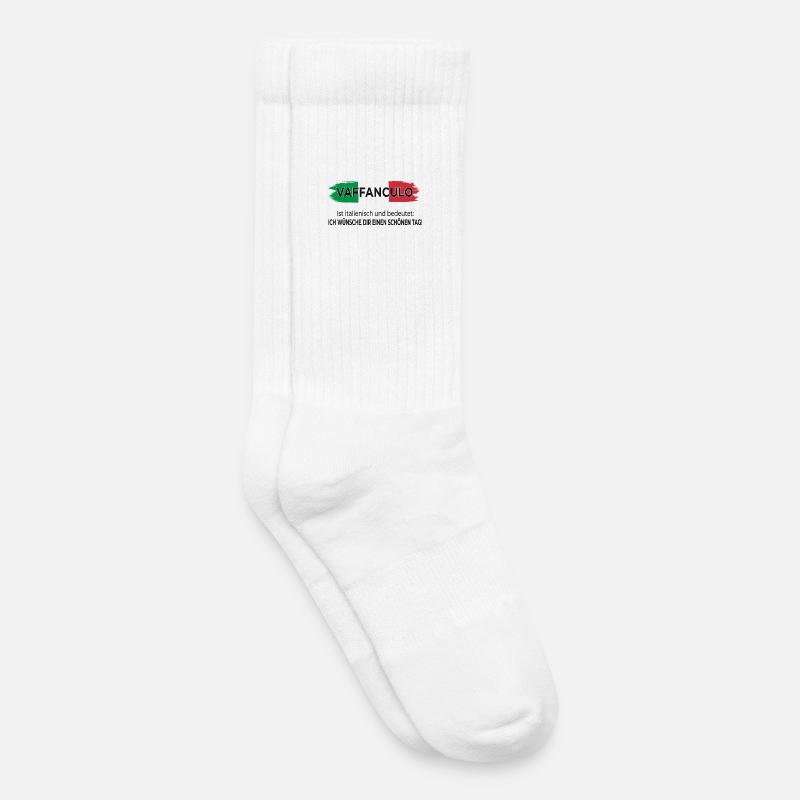 Vaffanculo – Ich wünsche dir einen schönen Tag - Kinder Tennissocken - Weiß
