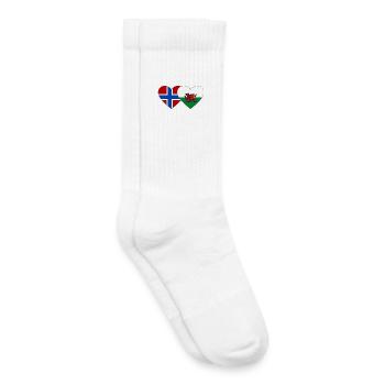 Norway Wales Flag Heart - Kids Tennis Socks - white - Right