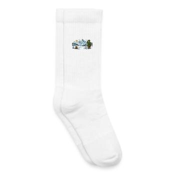 Hunter in a snowy winter landscape - Kids Tennis Socks - white - Right