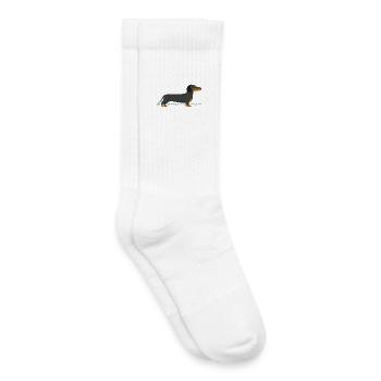 Silhouette teckel avec motif de filigrane - Chaussettes de tennis bio enfant - blanc - Droite