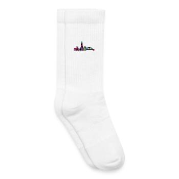 Nijmegen City Skyline Waal Bridge Line Art - Kinder Tennissocken - Weiß - Rechts