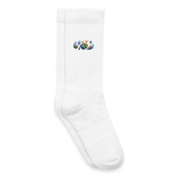 Animaux magiques, Forêt enchantée, Cool Kids, Motif de la forêt - Chaussettes de tennis bio enfant - blanc - Droite