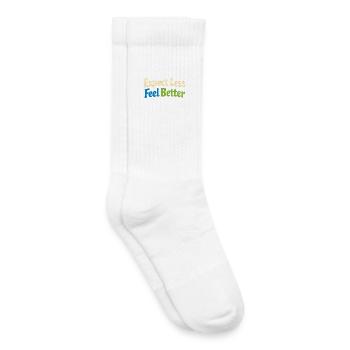 Sarkasmus – Erwarte weniger, fühl dich besser – Lu - Kinder Tennissocken - Weiß - Rechts