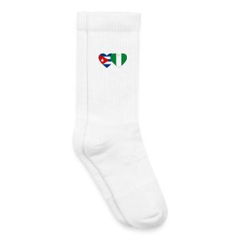 Drapeau du Nigeria Drapeau du cœur du Cuba - Chaussettes de tennis bio enfant - blanc - Droite