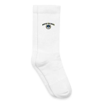 Maître de l'Échiquier Blason Roi Échecs Premium - Chaussettes de tennis bio enfant - blanc - Droite