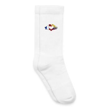 Mains du drapeau de la France de l’Équateur en forme de cœur utilisées - Chaussettes de tennis bio enfant - blanc - Droite