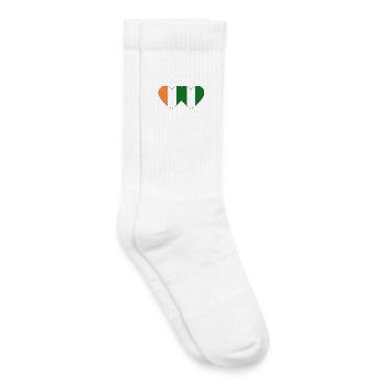 Côte d'Ivoire Nigeria Flag Heart - Kids Tennis Socks - white - Right
