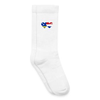 Curacao Holland flag heart used - Kids Tennis Socks - white - Right