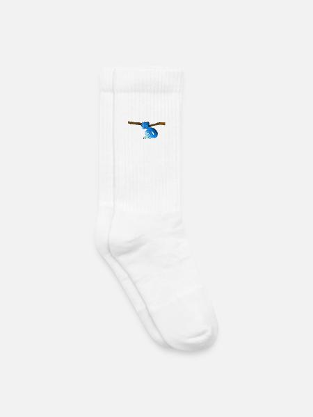 Blue Snake - Kids Tennis Socks - white