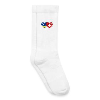 Curacao_Schweiz_Flagge_Herz_used - Chaussettes de tennis bio enfant - blanc - Droite