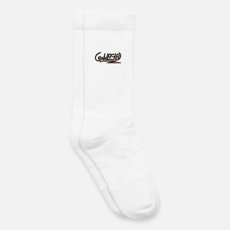 Connected_black_prism - Chaussettes de tennis bio enfant - blanc