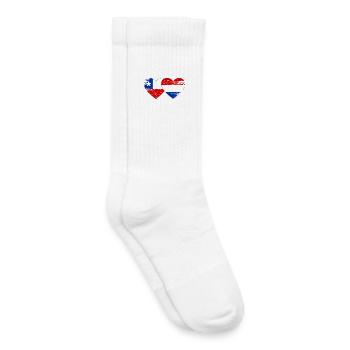 Chile_Holland_Flagge_Herz_used - Chaussettes de tennis bio enfant - blanc - Droite