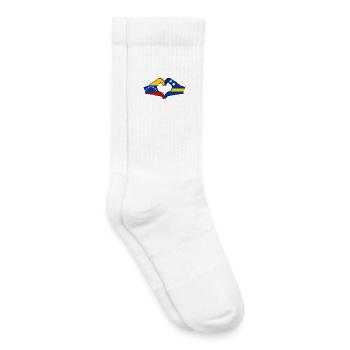 Venezuela Curacao Flagge Hände Herzform - Kinder Tennissocken - Weiß - Rechts