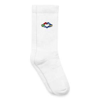 Mains du drapeau de Curaçao d’Afrique du Sud utilisées - Chaussettes de tennis bio enfant - blanc - Droite