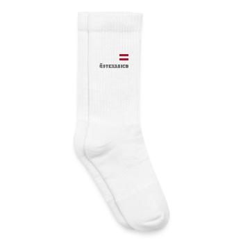 ÖSTERREICH Trikot Look - Flagge Fahne auf Brust - Kinder Tennissocken - Weiß - Rechts