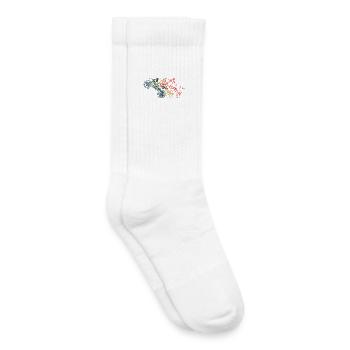 Motorcycle Triptych Line Art - Kids Tennis Socks - white - Right