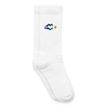 Drapeau du Cap-Vert en forme de cœur en forme de cœur du drapeau irlandais du Cap-Vert - Chaussettes de tennis bio enfant - blanc - Droite