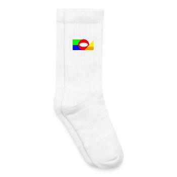 Composition des blocs de couleurs de la géométrie néon - Chaussettes de tennis bio enfant - blanc - Droite