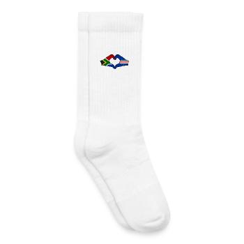 Cape Verde South Africa Flag Hands Heart Shape - Kids Tennis Socks - white - Right
