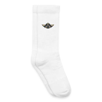 Vintage Flying Propeller Emblem - Kids Tennis Socks - white - Right