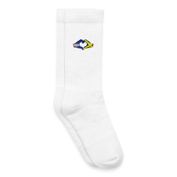 Cape Verde Jamaica flag hands heart shape used - Kids Tennis Socks - white - Right