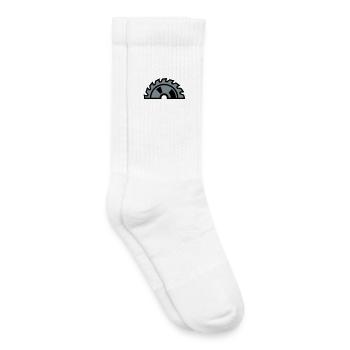 Circular Saw Blade Half Logo - Kids Tennis Socks - white - Right