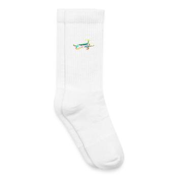 Airplane Comic Style - Kids Tennis Socks - white - Right