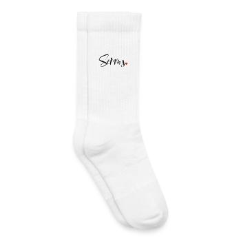 Servus - Hallo und Tschüss - Kinder Tennissocken - Weiß - Rechts
