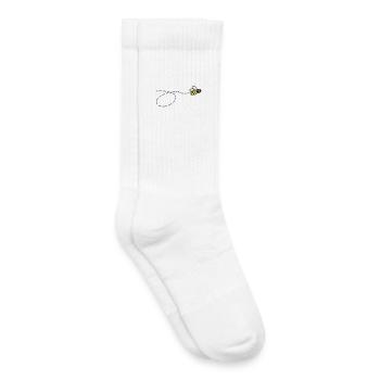 Flotte abeille 2 - Chaussettes de tennis bio enfant - blanc - Droite