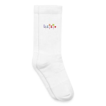 Herz Herzkurve LEBEN - Kinder Tennissocken - Weiß - Rechts