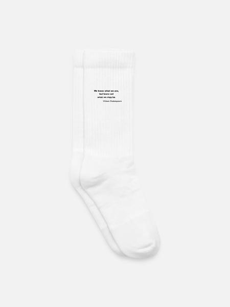 William Shakespeare Quote - Kids Tennis Socks - white