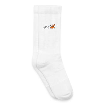 Drôle Chien - Chiens - Animal - Cadeau - Chaussettes de tennis bio enfant - blanc - Droite