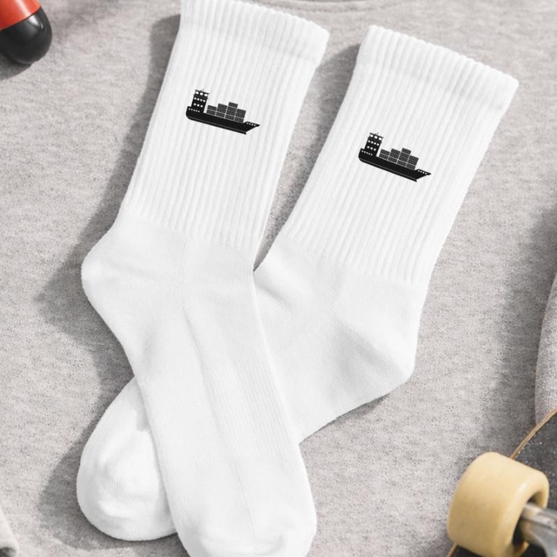 Seecontainerschiff oder Boot mit Containern Kinder Tennissocken