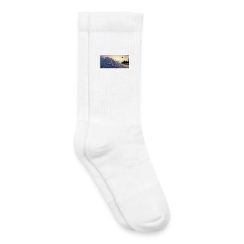 Vague de Plage Nocturne - Chaussettes de tennis bio enfant - blanc - Droite