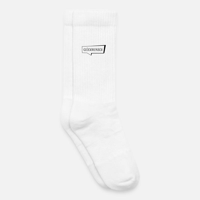 Sprechblase Glückwunsch - Kinder Tennissocken - Weiß