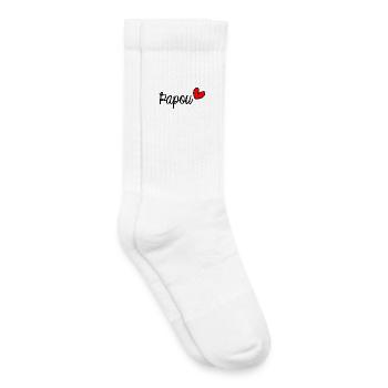 PAPA. FÊTE DES PÈRES. BONNE FÊTE PAPA. BONNE FÊTE. - Chaussettes de tennis bio enfant - blanc - Droite