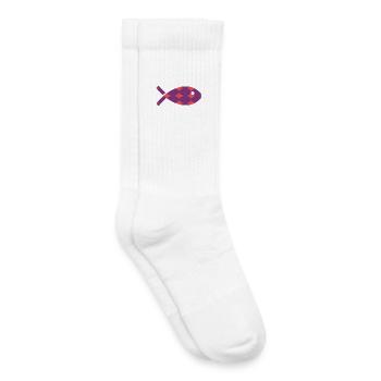FISH. MEMORY. SARDINE. APRIL FOOL - Kids Tennis Socks - white - Right