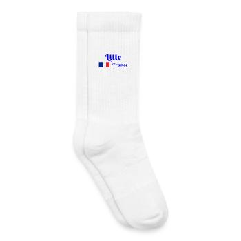 Lille France- Imprimés élégants - Chaussettes de tennis bio enfant - blanc - Droite