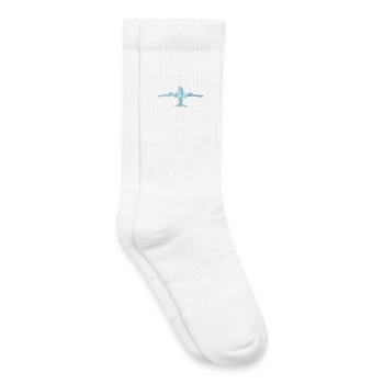Passagierflugzeug mit Wolkenmuster - Kinder Tennissocken - Weiß - Rechts