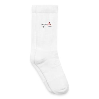 Sentez votre cœur dire - Chaussettes de tennis bio enfant - blanc - Droite