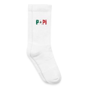 Daddy Mexico Flag – Proud Father in Latino Style - Kids Tennis Socks - white - Right