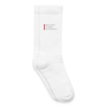 Most Likely to Shake the Presents Christmas Fun - Kids Tennis Socks - white - Right