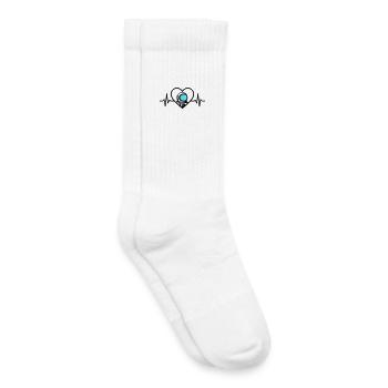 Astronaut Heart Space Travel Cosmos Helmet - Kids Tennis Socks - white - Right