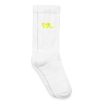 CHUT... Personne ne s’en soucie - Chaussettes de tennis bio enfant - blanc - Droite