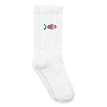 FISCH. APRILSCHERZ. FEIERTAGE. SOMMER. HUMOR - Kinder Tennissocken - Weiß - Rechts