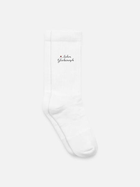 herzlichen Glückwunsch - Kinder Tennissocken - Weiß