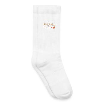 Hello Autumn | Herbst Blätter Design - Kinder Tennissocken - Weiß - Rechts