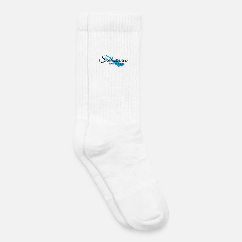 Seehasen vom Bodensee unterwegs - Kinder Tennissocken - Weiß