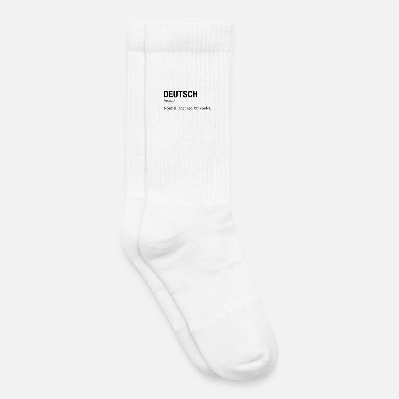 GERMAN Language deutsche Sprache - Kids Tennis Socks - white